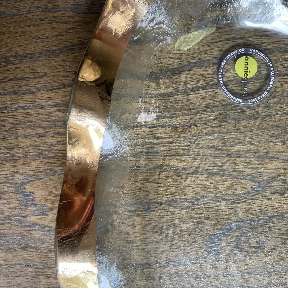 Annieglass Gold Ruffle Oval Platter - Signed & Numbered 2306, G181